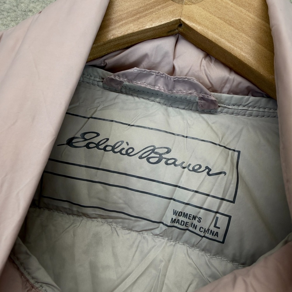 Eddie Bauer Womens EB650 Down Fill Puffer Vest Light Purple Full Zip Pockets L - Picture 3 of 7